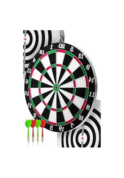 Çift Taraflı Hedef Tahtası Seti, Çelik Oklu, 30 Cm