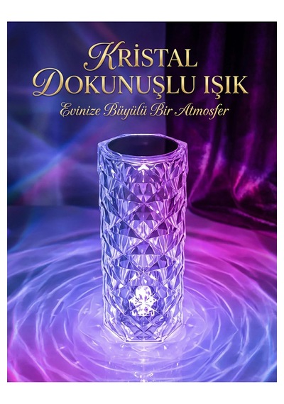 Kumandalı Ve Dokunmatik Kristal Masa Lambası Diamond Table Lamp Usb Charging Touch Lamp