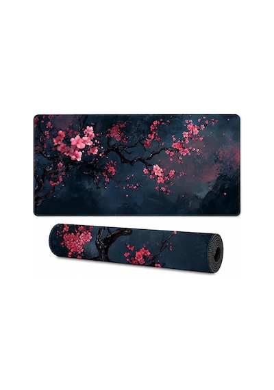 Zen Xxl Oyuncu Mouse Pad 90x40 Cm 3mm Dikişli Kenar Kaymaz Taban Büyük Masaüstü Mouse Pad Gaming Mousepad Ofis Ve Çalışma Masası Japon Temalı Sakura Koleksiyonu