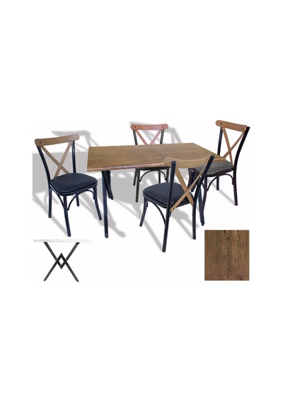 Anemon - Tonet Masa Takımı Werzalit, Allzalit, Vermodin Tabla 80x140 - Rustic Dark - Deri Siyah Çok Renkli Anemon - Tonet Masa Takımı Werzalit, Allzalit, Vermodin Tabla 80x140 - Rustic Dark - Deri Siyah Çok Renkli