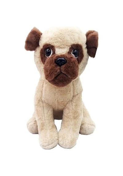 Oyuncak Peluş Buldog Köpek 35 Cm Açık Kahverengi