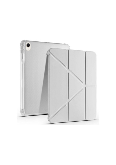 Apple Uyumlu iPad Air 10 9'' 2022 2020 Üçgen Katlanabilir Kalem Şarj Bölmeli Standlı Kılıf Kapaklı