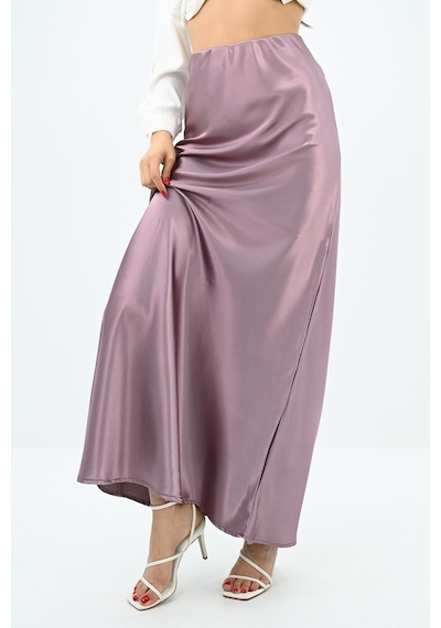 Koza Butik Kadın Dökümlü Saten Etek 6275-24 001