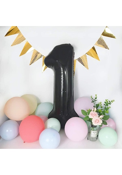 1 SİYAH RAKAM FOLYO BALON 34" Inc 82 cm
