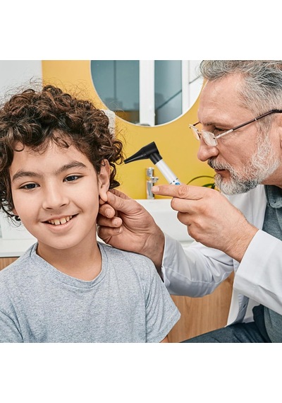 Mini Otoskop Kulak Muayene Cihazı - Led Işıklı Kbb Kalem Fener Ve 4 Boy Spekülüm Uç Seti