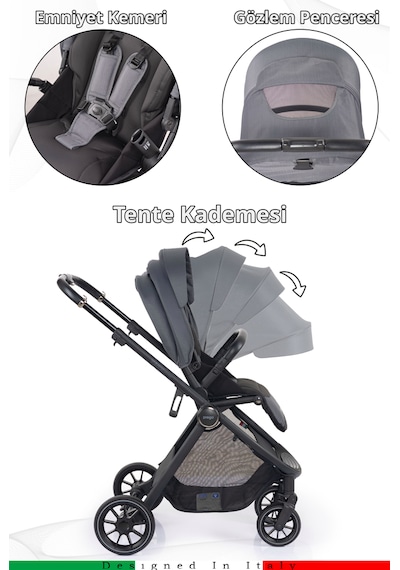 Prego Venüs Premium Travel Sistem UV Tenteli Travel Sistem Bebek Arabası