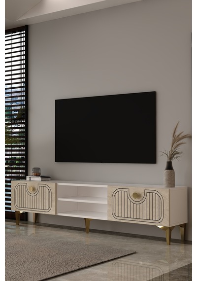 180dhdtsr3bta Hera Lazer Desenli Raflı Tv Sehpası,ünitesi Beyaz-traverten-altın 180dhdtsr3bta Hera Lazer Desenli Raflı Tv Sehpası,ünitesi Beyaz-traverten-altın