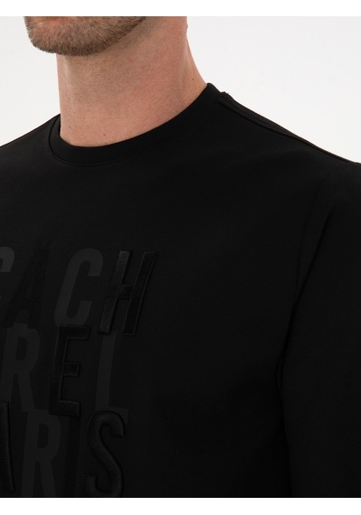 Siyah Regular Fit Bisiklet Yaka Sweatshirt