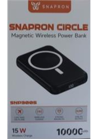 Snapmax Snp-3005 10.000 Mah Kablosuz Hızlı Şarj Magsafe Powerbank Led Ekranlı Çoklu Girişli Siyah