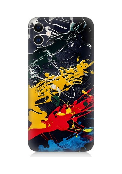 Apple Uyumlu iPhone 11 Silikon Kılıf Renkli Boya Darbeleri