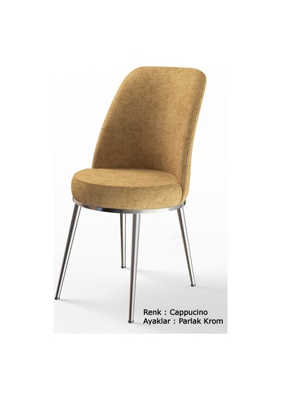 Canisa Concept Dexa Serisi Cappucino Renk 4 Adet Sandalye, Renk Cappucino, Ayaklar Krom Cappuccino