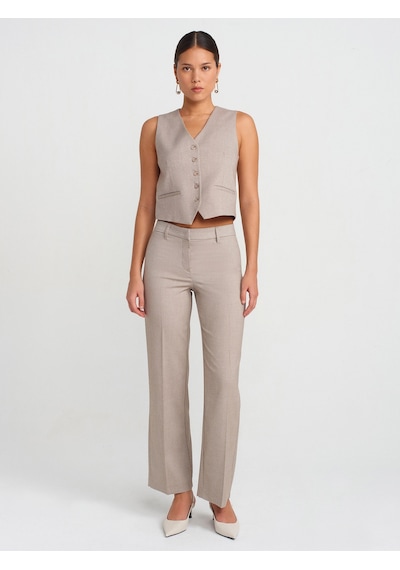 Dilvin 60564 Kayışlı Yelek Camel CAMEL