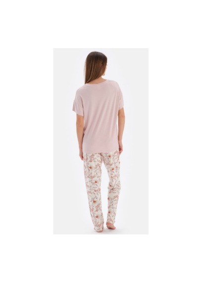 Eros 33520 Kısa Kol Kadın Pijama Takımı Pudra