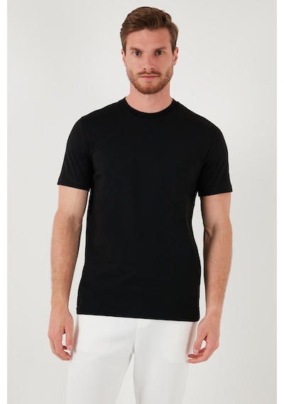 Buratti Pamuklu Regular Fit 2'Li Basic Erkek T Shirt 59020202 Siyah-Siyah
