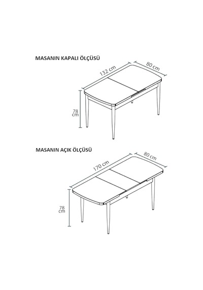 Mutfak Masası Takımı / 4 Kişilik Açılır Masa Sandalye Takımı / Yemek Masası / Masa Takımı - Antrasit Diğer Mutfak Masası Takımı / 4 Kişilik Açılır Masa Sandalye Takımı / Yemek Masası / Masa Takımı - Antrasit Diğer