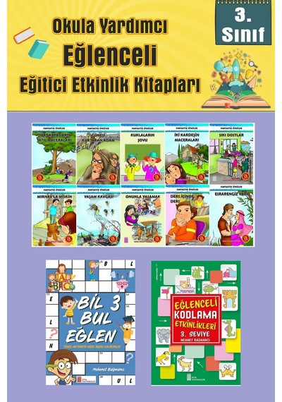 3.sınıflar İçin Okumayı Sevdiren 10 Lu Hikaye Seti -bil Bul Eğlen-kodlama 4 Okulda Evde Tatilde