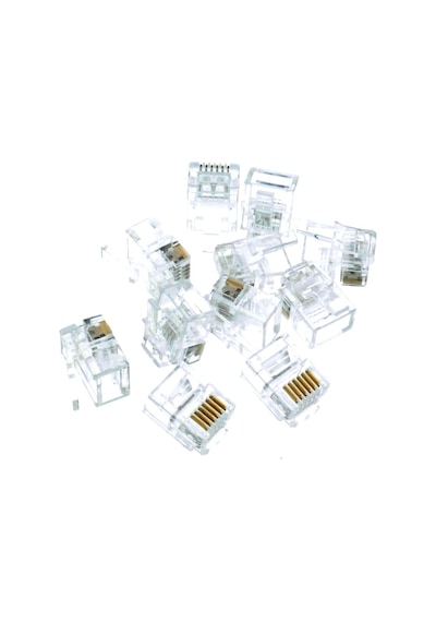 Tek-iş 6p6c Rj12 Rj11 Telefon Plug Konnektör 25 Adet