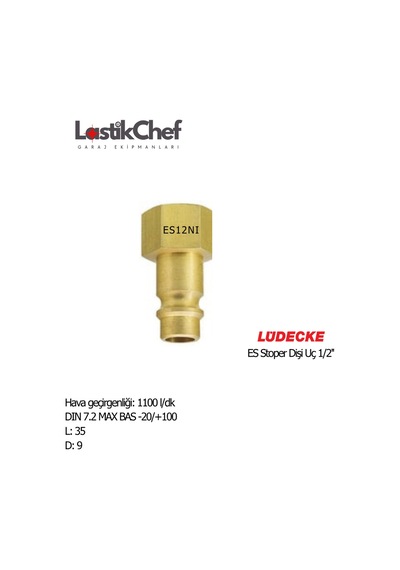 Lüdecke Es12nı Es Stoper Dişi Uç R1/2"