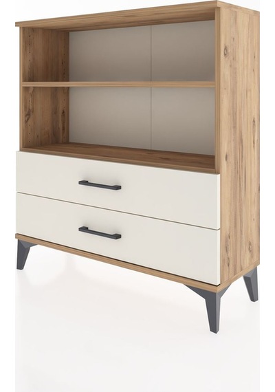 Arges Şifonyer 2 Raflı 2 Çekmeceli 88x30x96 Çam-aytaşı Çam