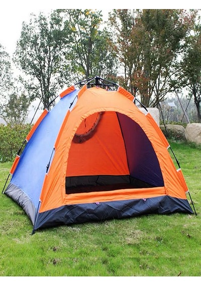 Mobgift Su Geçirmez Kamp Dayanıklı Pratik Kurulum Aile Tipi 4 Kişilik Çantalı Otomatik Çadır 2.2 2.5 1.35m Renk