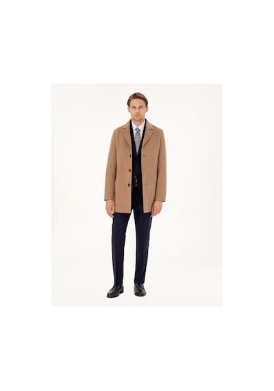 Pierre Cardin Camel Ex. Slim Fit Kaşe Kaban 50291017-vr015