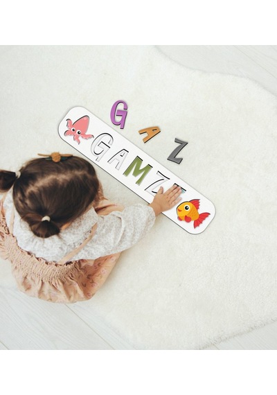 Bk Toys Çocuklara Özel Isimli Ahşap Eğitici Yapboz Puzzle-6
