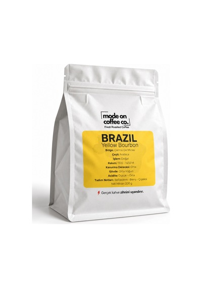 Brazil Yellow Bourbon Filtre Ve Espresso Kahve 200 Gr %100 Arabica Doğal - Espresso Makinesi İçin Öğütülmüş