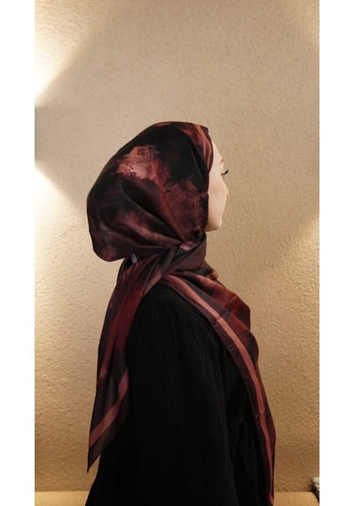 Mirsoy Scarf Safir Etnik Desen Şal A.Kiremit