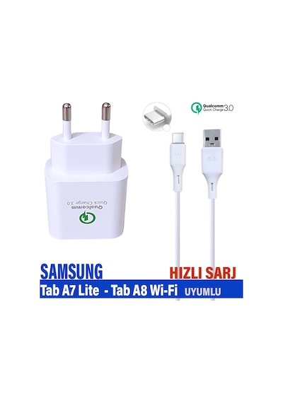 Samsung Galaxy Uyumlu Tab A8 Wi-fi Tablet Tab A7 Lite Tablet Şarj Aleti Hızlı Şarj Type C Kablo
