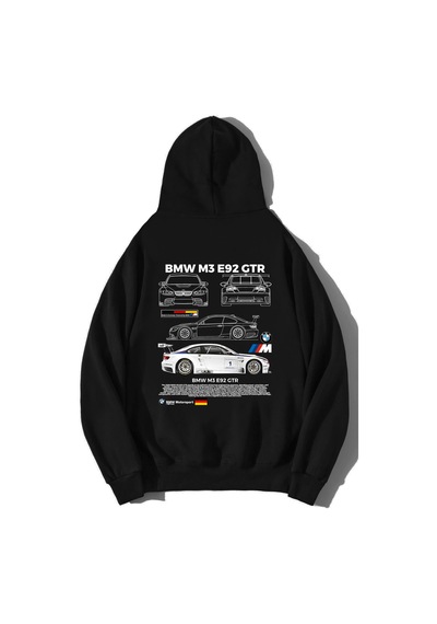 Brz Collection Unisex Oversize Bmw M3 E92 Gtr Hoodie Siyah