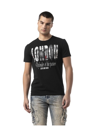 Cipo & Baxx Ct826 London Vibe Street Men T-shirt Siyah