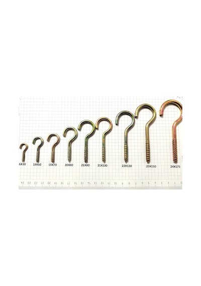 Piton Vida - Çengel Vida - Kanca Vida Tüm Ölçüler Istediğiniz Adetler 23X150-5 Adet