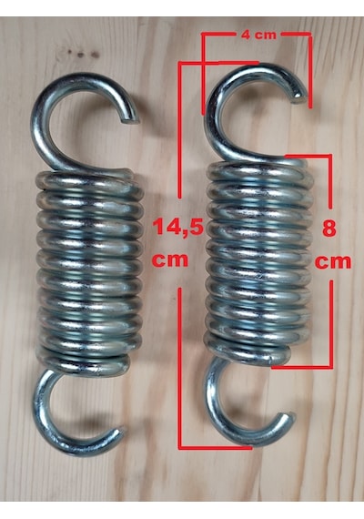 7 Mm Çelik Çiftli Salıncak Yayı - Uzun - 10 Boğum - 14.5 Cm