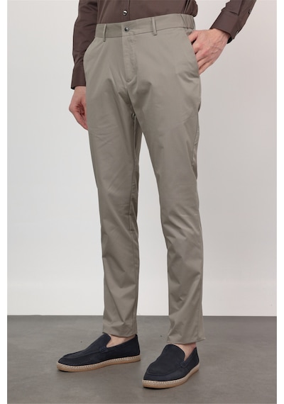 İmza Taş Rengi Yan Cep Slim Fit Pamuklu Chino Pantolon 1003260168
