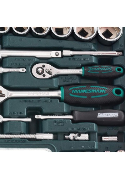 Mannesmann 29112 Lokma Anahtar Seti 1/4"+1/2", 82 Parça