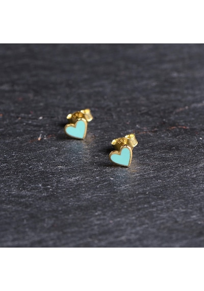 Goldkupe 14 Ayar Mineli Kalp Altın Küpe 0,90 Gr-2718
