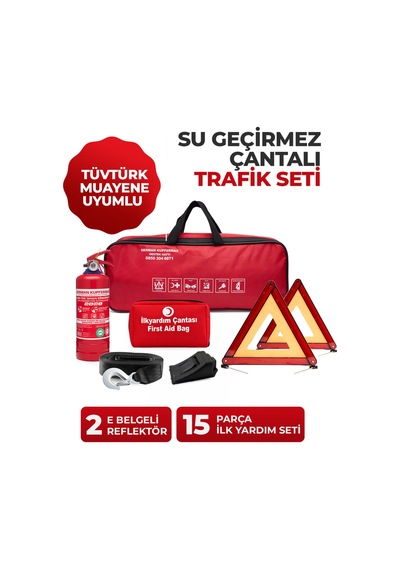 Su Geçirmez Çantalı Tüvtürk Muayene Uyumlu Trafik Seti
