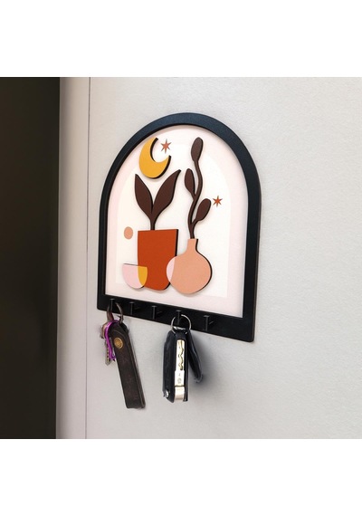 Caju Art &amp Decoration Cajuart Katmanlı Tasarım Sanatsal Bitki Vazo Duvar Askılık Dekor Anahtarlık Diğer