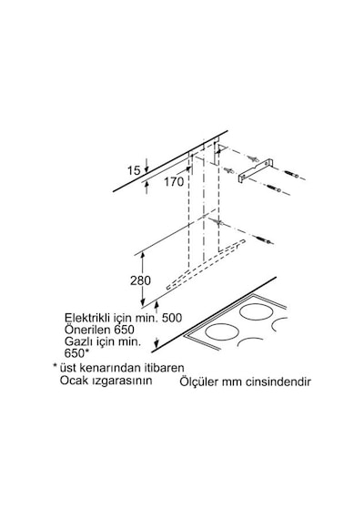 Bosch DWA06E651 Duvar Tipi 60 CM Davlumbaz