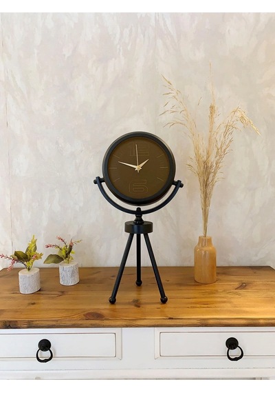 Siyah Metal Mini Tripod Spor Masa Saati 45 26 Cm Çok Renkli