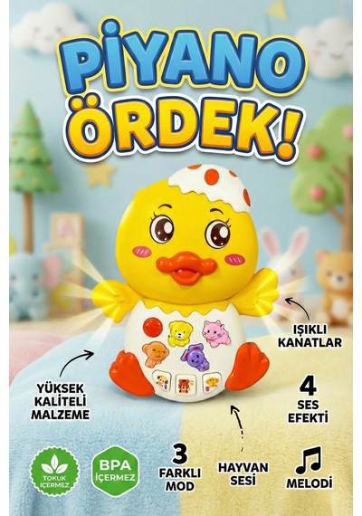 Çok Fonksiyonlu Bebek Piyanosu Sesli Ve Işıklı Aktivite Oyuncağı - 15 Cm