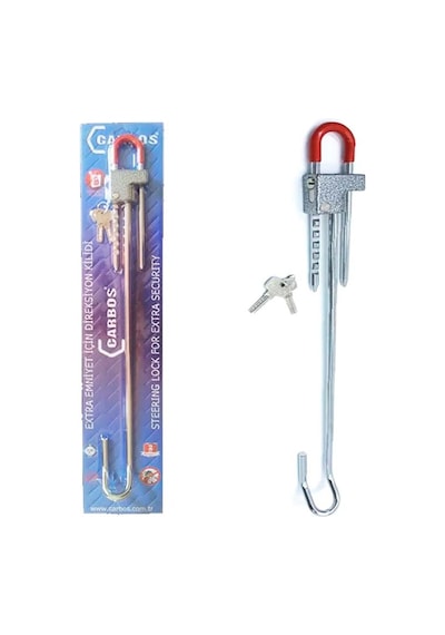 Oto Emniyet Kilidi Anahtarlı Pedal + Direksiyon Kilitleyici 60 Cm