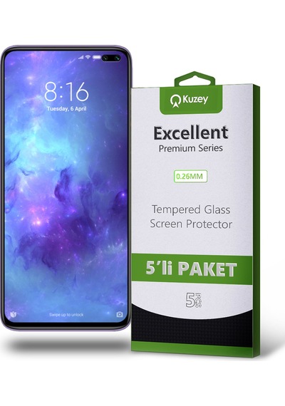 Xiaomi Poco X2 ile Uyumlu Kırılmaz Temperli Ekran Koruyucu Cam Ekonomik 5'li Paket