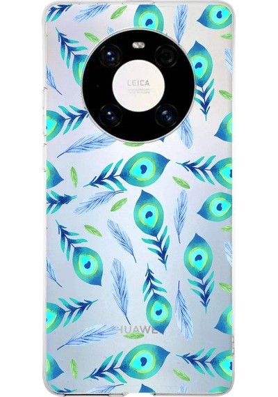 Huawei Mate 40 Pro İle Uyumlu 1mm Slim Fit Nazar Boncuğu 3 Baskılı Şeffaf Kılıf Şeffaf