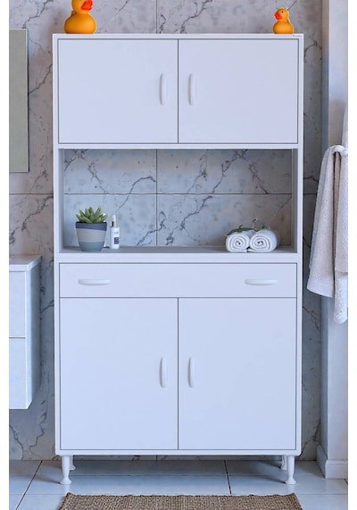 Eliusta Nordi 4 Kapak 2 Raflı Beyaz Dolap 95x173x32,5 Cm Çekmeceli Çok Amaçlı Banyo/mutfak Dolabı Beyaz Eliusta Nordi 4 Kapak 2 Raflı Beyaz Dolap 95x173x32,5 Cm Çekmeceli Çok Amaçlı Banyo/mutfak Dolabı Beyaz