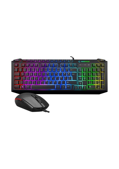 Kb-r310 Broker Siyah Usb Gökkuşağı Zemin Aydınlatmalı Oyuncu Klavye + Mouse Set Optik