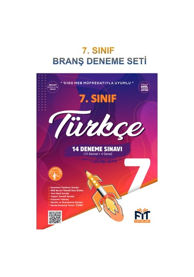 7. Sınıf Branş Deneme Seti Türkçe, Matematik, Fen, İngilizce, Sosyal Bilgiler Deneme Seti Kitabı