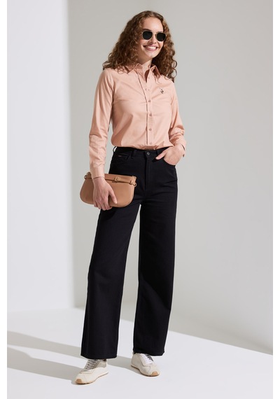U.S. Polo Assn. Kadın Pembe Uzun Kollu Basic Gömlek 50329503 Vr172 Rose Gold