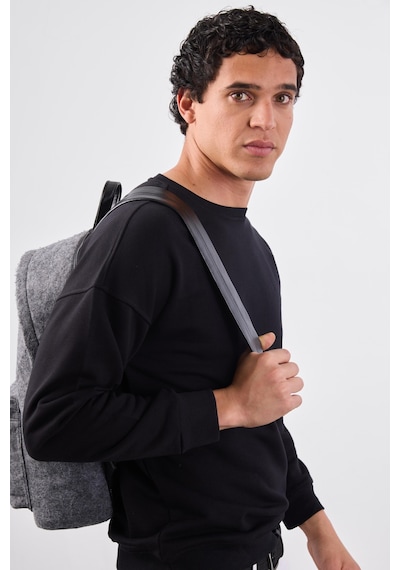 Dufy Siyah Bisiklet Yaka Regular Fit Erkek Sweatshirt Siyah