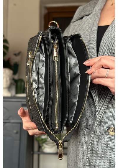 Jps- 5 Bölmeli Kadın Omuz Çantası 29cm 20 Cm 10 Cm 2068-lb - Siyah Kombin Siyah